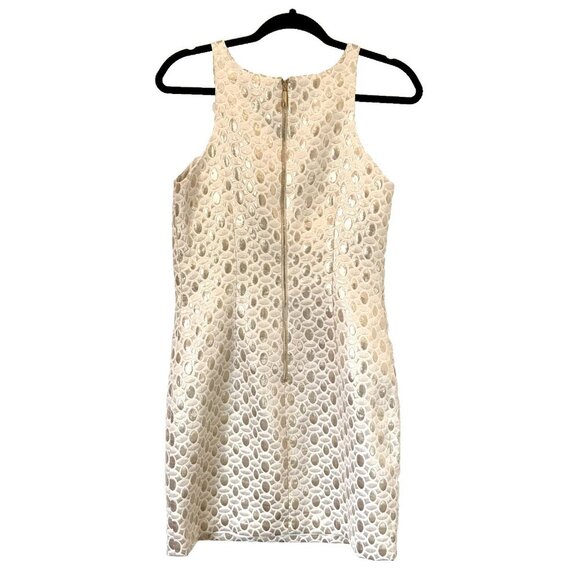 Amanda Uprichard Size S Metallic Gold Brocade Mini Sheath Dress Cocktail - Picture 2 of 7
